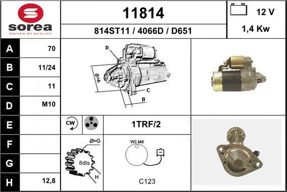 EAI 11814 - Starteris www.autospares.lv