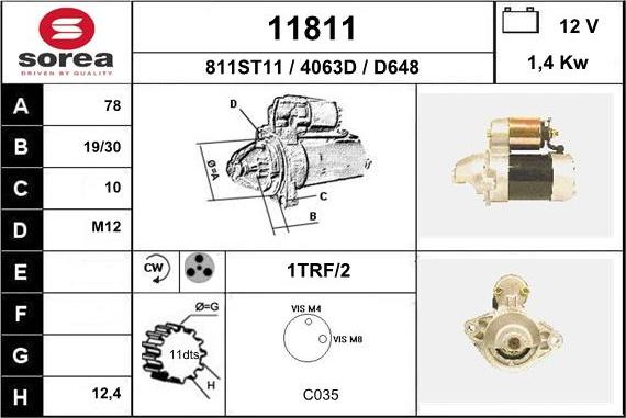 EAI 11811 - Starter www.autospares.lv