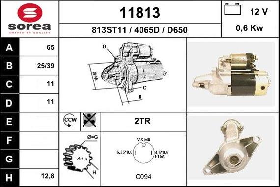 EAI 11813 - Starteris www.autospares.lv