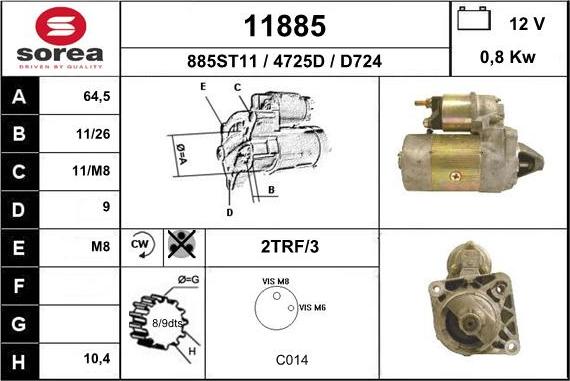 EAI 11885 - Starteris www.autospares.lv