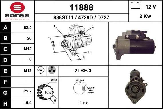 EAI 11888 - Starteris www.autospares.lv