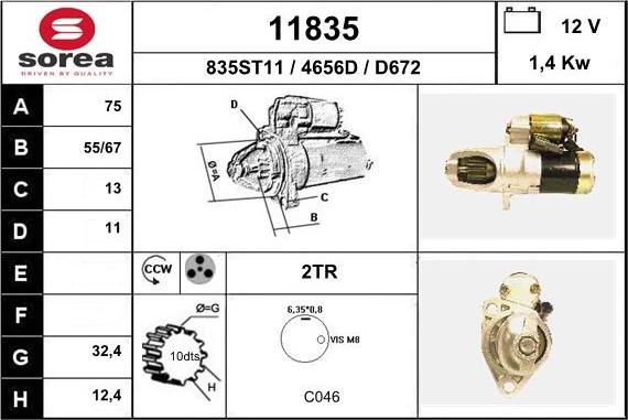 EAI 11835 - Starteris autospares.lv