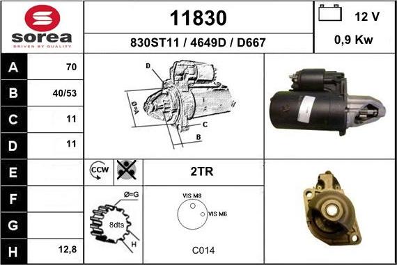 EAI 11830 - Starteris www.autospares.lv