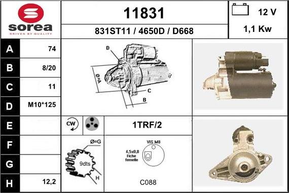 EAI 11831 - Starteris www.autospares.lv