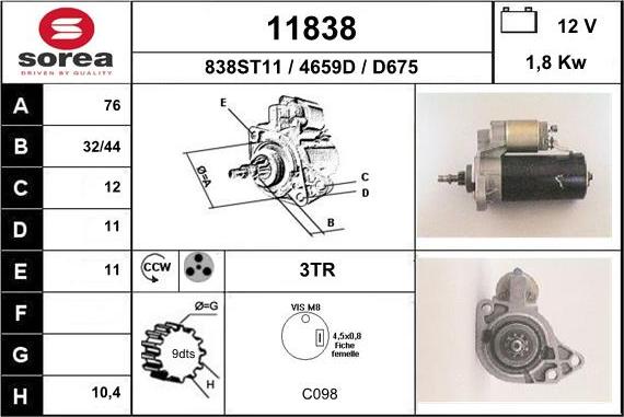 EAI 11838 - Starteris autospares.lv