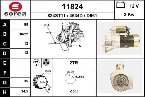 EAI 11824 - Starteris www.autospares.lv