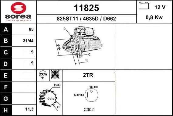 EAI 11825 - Starteris autospares.lv