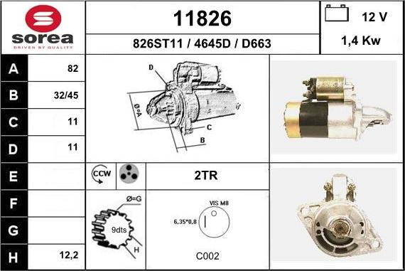 EAI 11826 - Starter www.autospares.lv