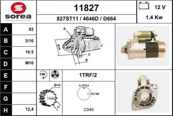 EAI 11827 - Starter www.autospares.lv