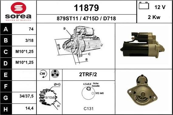 EAI 11879 - Стартер www.autospares.lv