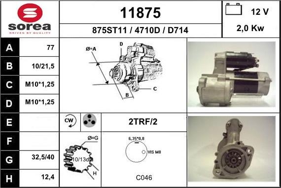 EAI 11875 - Starter www.autospares.lv