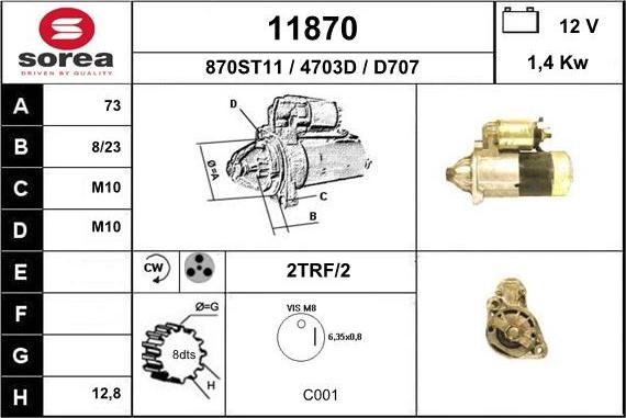 EAI 11870 - Starteris www.autospares.lv