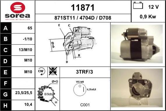 EAI 11871 - Стартер www.autospares.lv