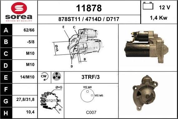 EAI 11878 - Starteris www.autospares.lv