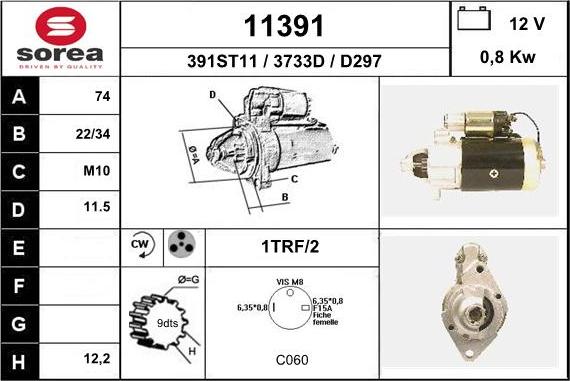 EAI 11391 - Starteris www.autospares.lv