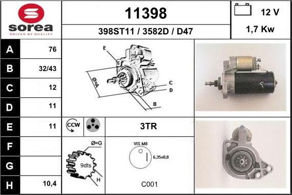 EAI 11398 - Starter www.autospares.lv