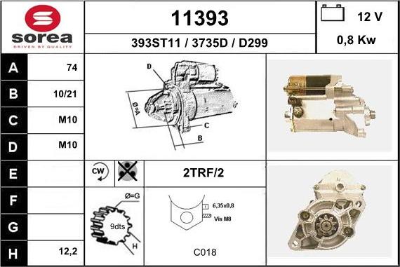 EAI 11393 - Starteris www.autospares.lv