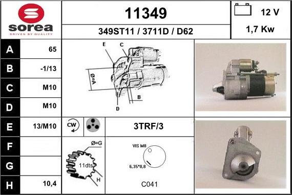 EAI 11349 - Starteris www.autospares.lv