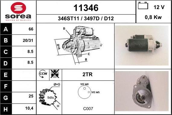 EAI 11346 - Стартер www.autospares.lv