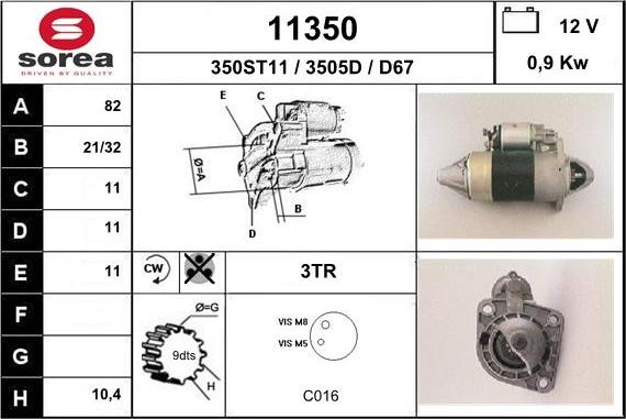 EAI 11350 - Starteris autospares.lv