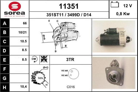 EAI 11351 - Стартер www.autospares.lv