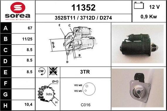 EAI 11352 - Starteris autospares.lv