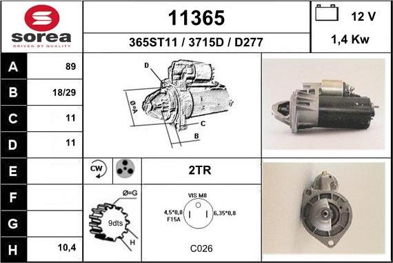 EAI 11365 - Starter www.autospares.lv