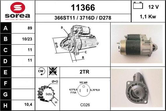 EAI 11366 - Starter www.autospares.lv