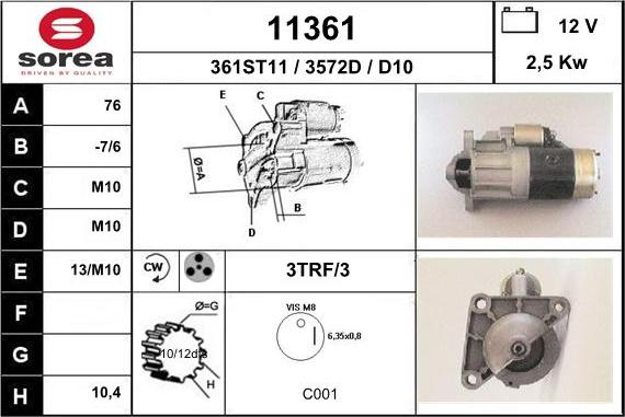 EAI 11361 - Starter www.autospares.lv