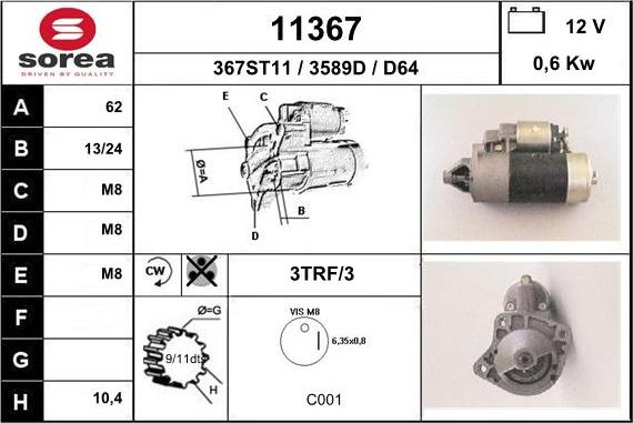 EAI 11367 - Starteris autospares.lv