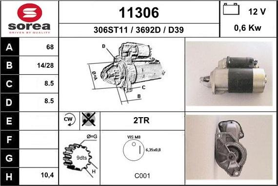 EAI 11306 - Starteris www.autospares.lv