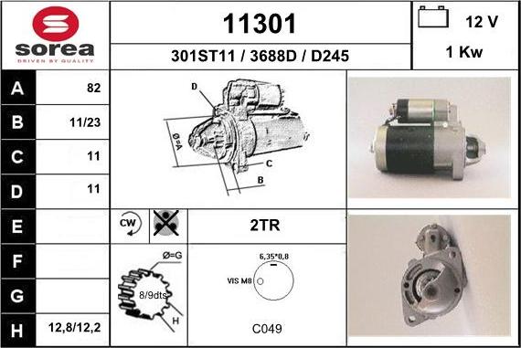 EAI 11301 - Стартер www.autospares.lv