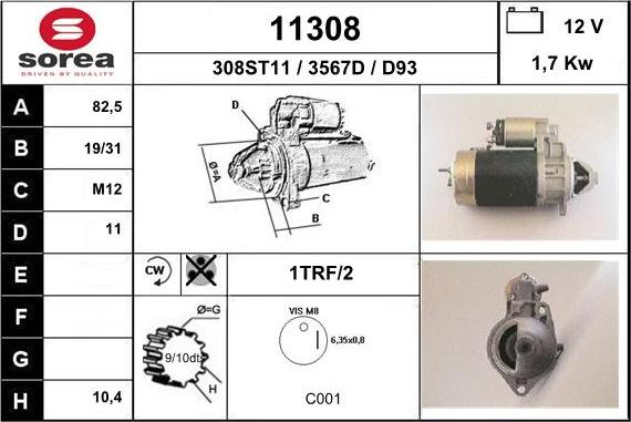 EAI 11308 - Starter www.autospares.lv