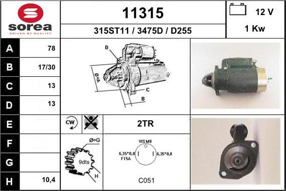 EAI 11315 - Starteris autospares.lv