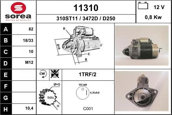 EAI 11310 - Стартер www.autospares.lv