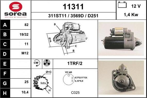 EAI 11311 - Стартер www.autospares.lv