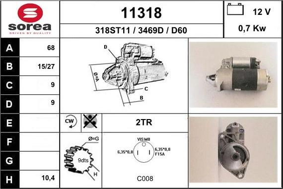 EAI 11318 - Starteris www.autospares.lv