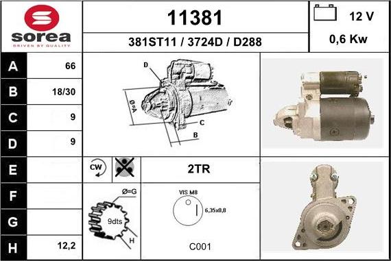 EAI 11381 - Starter www.autospares.lv