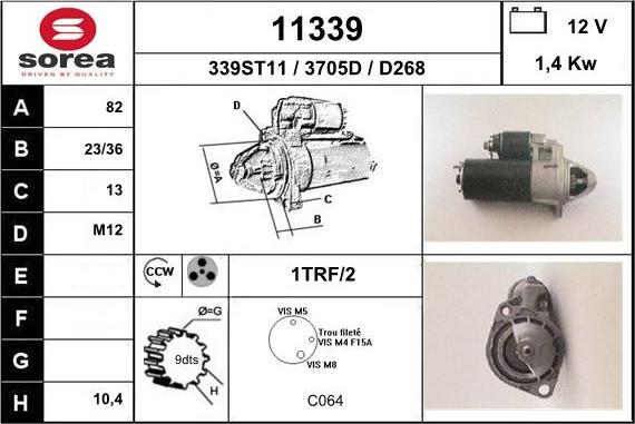 EAI 11339 - Starteris www.autospares.lv