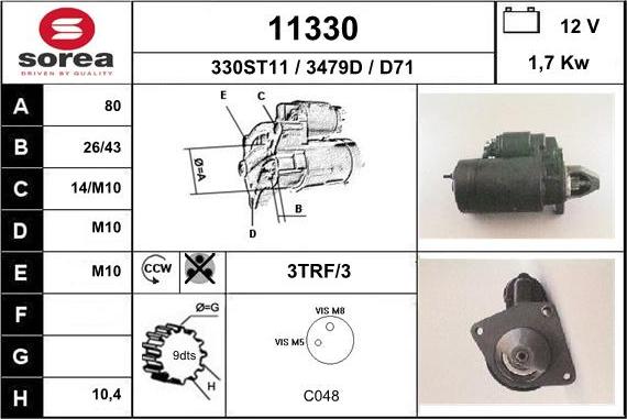 EAI 11330 - Starteris www.autospares.lv