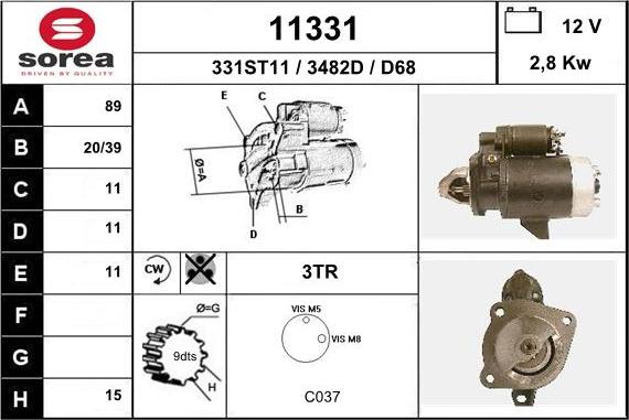 EAI 11331 - Starteris www.autospares.lv