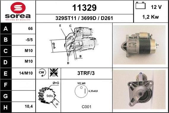 EAI 11329 - Starteris www.autospares.lv