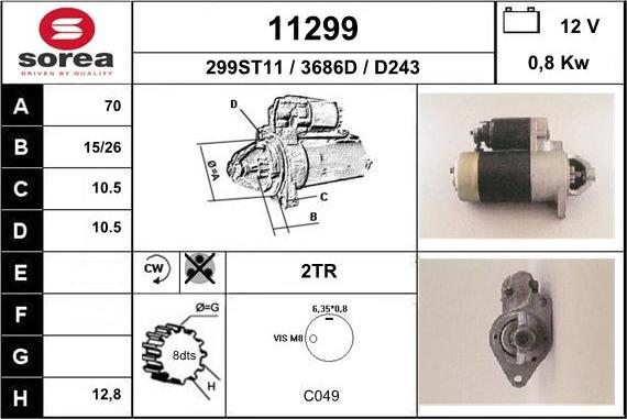 EAI 11299 - Starteris www.autospares.lv