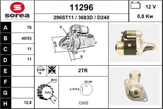 EAI 11296 - Starteris www.autospares.lv