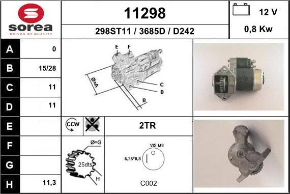 EAI 11298 - Starteris www.autospares.lv