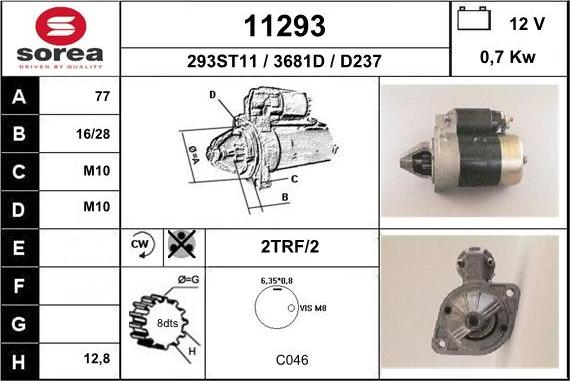 EAI 11293 - Starteris www.autospares.lv