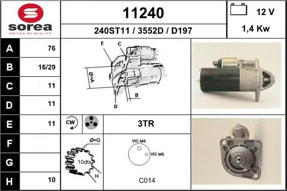 EAI 11240 - Starteris autospares.lv