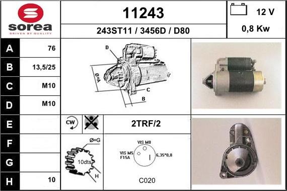 EAI 11243 - Starter www.autospares.lv