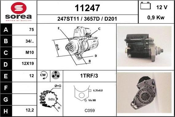 EAI 11247 - Starteris www.autospares.lv