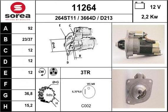 EAI 11264 - Стартер www.autospares.lv